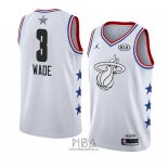 Camiseta All Star 2019 Miami Heat Dwyane Wade NO 3 Blanco