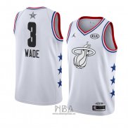 Camiseta All Star 2019 Miami Heat Dwyane Wade NO 3 Blanco