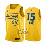 Camiseta All Star 2021 Denver Nuggets Nikola Jokic NO 15 Oro