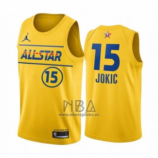 Camiseta All Star 2021 Denver Nuggets Nikola Jokic NO 15 Oro