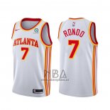 Camiseta Atlanta Hawks Rajon Rondo NO 7 Association 2020-21 Blanco