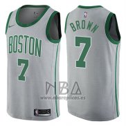 Camiseta Boston Celtics Jaylen Brown NO 7 Ciudad Gris