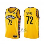 Camiseta Brooklyn Nets Biggie NO 72 Ciudad 2020-21 Amarillo