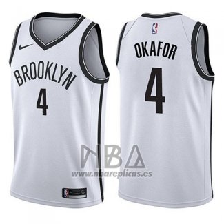 Camiseta Brooklyn Nets Jahlil Okafor NO 4 Association 2017-18 Blanco