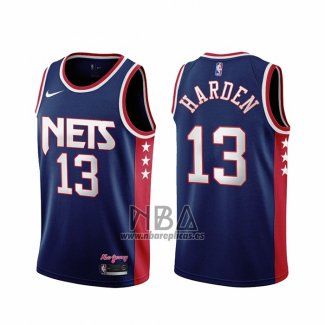 Camiseta Brooklyn Nets James Harden NO 13 Ciudad 2021-22 Azul