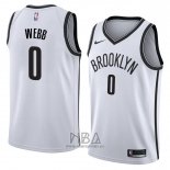 Camiseta Brooklyn Nets James Webb NO 0 Association 2017-18 Blanco