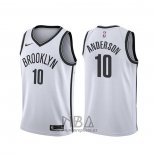 Camiseta Brooklyn Nets Justin Anderson NO 10 Association Blanco