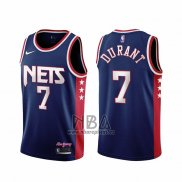 Camiseta Brooklyn Nets Kevin Durant NO 7 Ciudad 2021-22 Azul