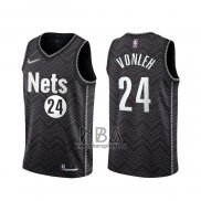 Camiseta Brooklyn Nets Noah Vonleh NO 24 Earned 2020-21 Negro