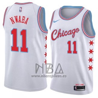 Camiseta Chicago Bulls David Nwaba NO 11 Ciudad 2018 Blanco