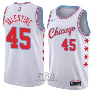 Camiseta Chicago Bulls Denzel Valentine NO 45 Ciudad 2018 Blanco