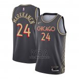 Camiseta Chicago Bulls Lauri Markkanene NO 24 Ciudad 2020-21 Gris