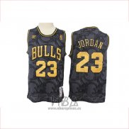 Camiseta Chicago Bulls Michael Jordan NO 23 Hardwood Classics Negro