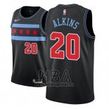 Camiseta Chicago Bulls Rawle Alkins NO 20 Ciudad 2018-19 Negro