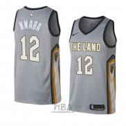 Camiseta Cleveland Cavaliers David Nwaba NO 12 Ciudad 2018 Gris