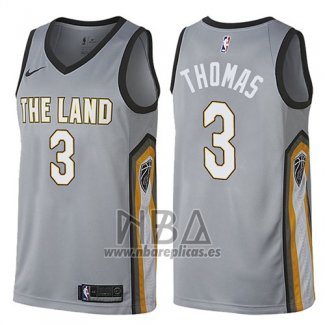 Camiseta Cleveland Cavaliers Isaiah Thomas NO 3 Ciudad Gris