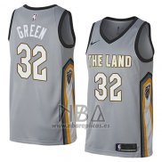 Camiseta Cleveland Cavaliers Jeff Green NO 32 Ciudad 2018 Gris