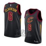 Camiseta Cleveland Cavaliers Jordan Clarkson NO 6 Statement 2018 Negro