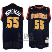 Camiseta Denver Nuggets Dikembe Mutombo NO 55 Retro Negro