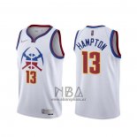 Camiseta Denver Nuggets R.J. Hampton NO 13 Earned 2020-21 Blanco