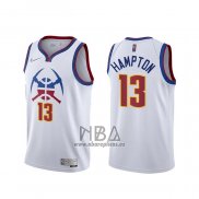 Camiseta Denver Nuggets R.J. Hampton NO 13 Earned 2020-21 Blanco