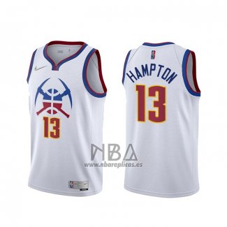 Camiseta Denver Nuggets R.J. Hampton NO 13 Earned 2020-21 Blanco