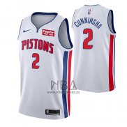 Camiseta Detroit Pistons Cade Cunningham NO 2 Association Blanco