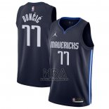 Camiseta Doncic Mavericks Luka Doncic NO 77 Statement 2020 Azul