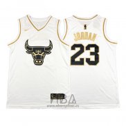 Camiseta Golden Edition Chicago Bulls Michael Jordan NO 23 Blanco