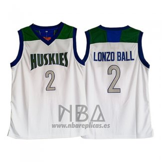 Camiseta Huskies Lonzo Ball NO 2 Blanco