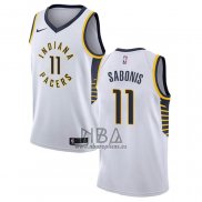 Camiseta Indiana Pacers Domantas Sabonis NO 11 Association Blanco