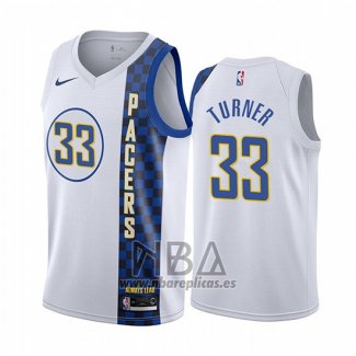 Camiseta Indiana Pacers Myles Turner NO 33 Ciudad Blanco