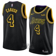 Camiseta Los Angeles Lakers Alex Caruso NO 4 Ciudad 2018 Negro