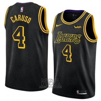 Camiseta Los Angeles Lakers Alex Caruso NO 4 Ciudad 2018 Negro