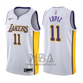 Camiseta Los Angeles Lakers Brook Lopez NO 11 2017-18 Blanco