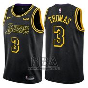 Camiseta Los Angeles Lakers Isaiah Thomas NO 3 Ciudad 2018 Negro