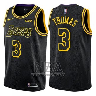 Camiseta Los Angeles Lakers Isaiah Thomas NO 3 Ciudad 2018 Negro