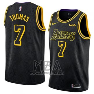 Camiseta Los Angeles Lakers Isaiah Thomas NO 7 Ciudad 2018 Negro