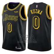 Camiseta Los Angeles Lakers Kyle Kuzma NO 0 Ciudad Negro