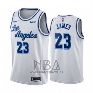 Camiseta Los Angeles Lakers Lebron James NO 23 Classic 2019-20 Blanco