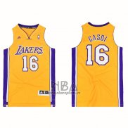 Camiseta Los Angeles Lakers Pau Gasol NO 16 Icon Amarillo