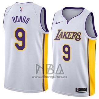 Camiseta Los Angeles Lakers Rajon Rondo NO 9 Association 2018 Blanco