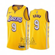 Camiseta Los Angeles Lakers Rajon Rondo NO 9 Ciudad Edition Amarillo