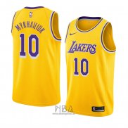 Camiseta Los Angeles Lakers Sviatoslav Mykhailiuk NO 10 Icon 2018-19 Amarillo