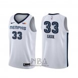 Camiseta Memphis Grizzlies Marc Gasol NO 33 Association Blanco