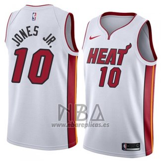 Camiseta Miami Heat Derrick Jones Jr. NO 10 Association 2018 Blanco