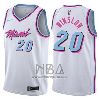 Camiseta Miami Heat Justise Winslow NO 20 Ciudad 2017-18 Blanco