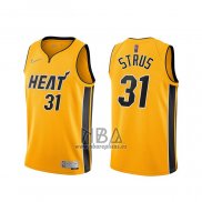 Camiseta Miami Heat Max Strus NO 31 Earned 2020-21 Oro