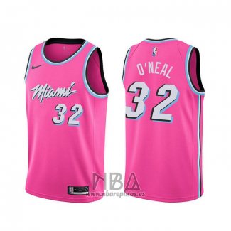 Camiseta Miami Heat Shaquille O'neal 32 Earned Rosa