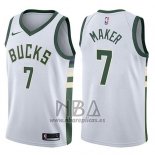 Camiseta Milwaukee Bucks Thon Maker NO 7 Swingman Association 2017-18 Blanco